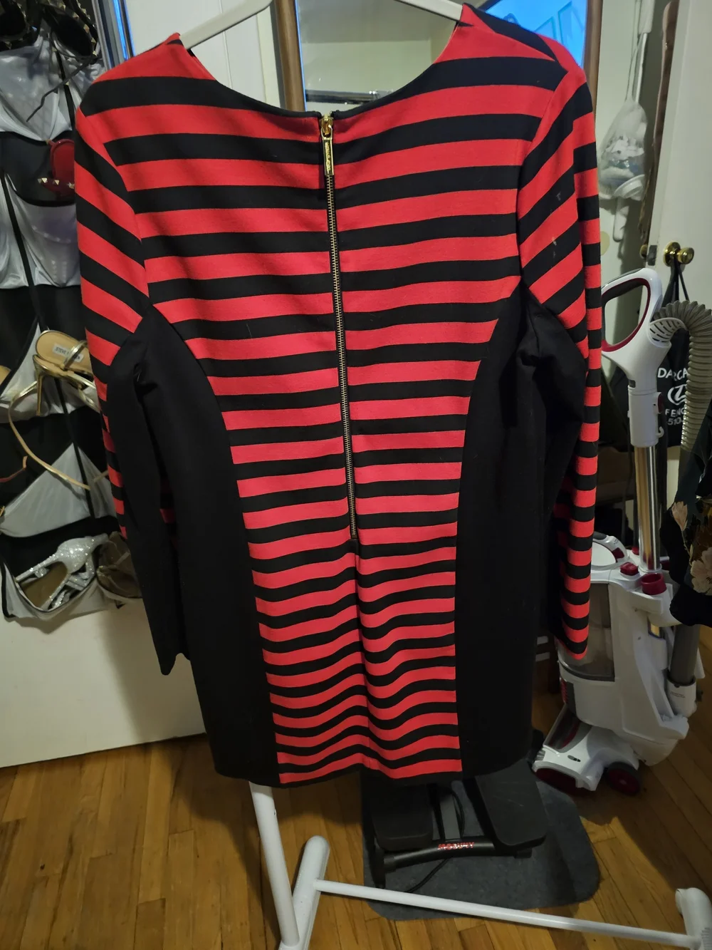 Michael Kors Long Sleeve Red And Black Dress Size L